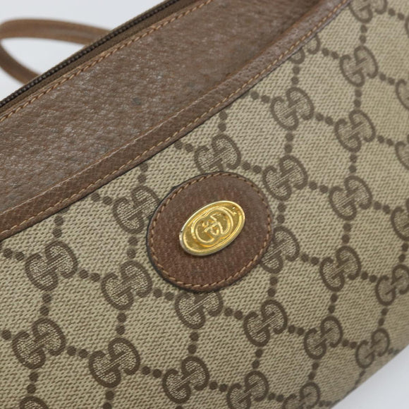 GUCCI GG Plus Supreme Shoulder Bag PVC Beige Gold 904 02 020 Auth ka2038