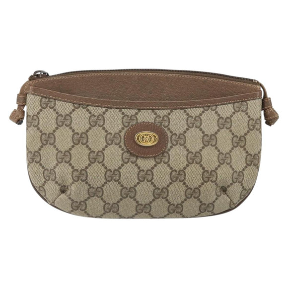 GUCCI GG Plus Supreme Shoulder Bag PVC Beige Gold 904 02 020 Auth ka2038