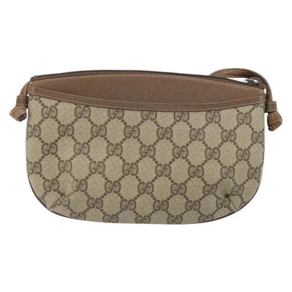 GUCCI GG Plus Supreme Shoulder Bag PVC Beige Gold 904 02 020 Auth ka2038