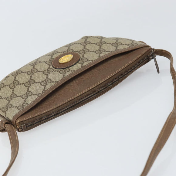 GUCCI GG Plus Supreme Shoulder Bag PVC Beige Gold 904 02 020 Auth ka2038
