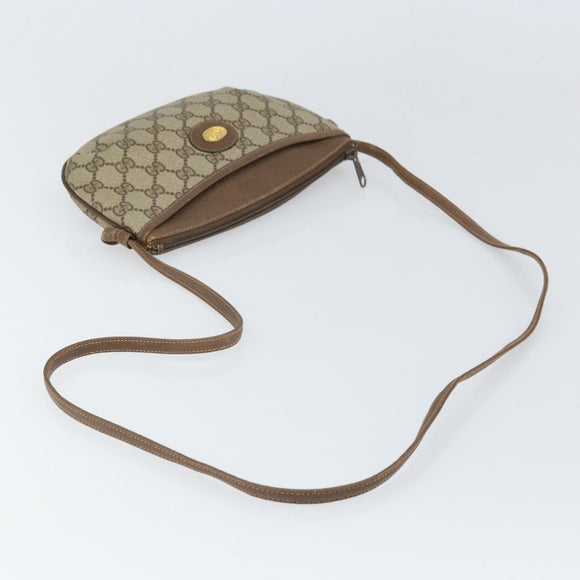 GUCCI GG Plus Supreme Shoulder Bag PVC Beige Gold 904 02 020 Auth ka2038