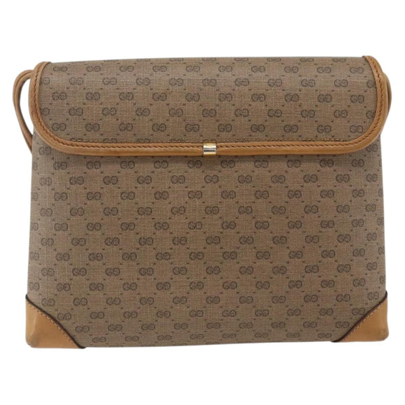 GUCCI Micro GG Supreme Shoulder Bag PVC Beige Gold 14 007 5548 Auth ka2039
