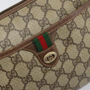 GUCCI GG Supreme Web Sherry Line Bag PVC Beige Gold 89 02 077 Auth ka2041-17