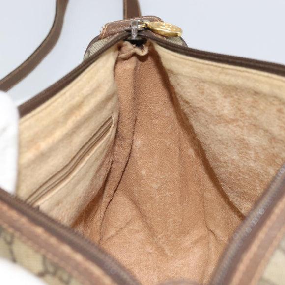 GUCCI GG Supreme Web Sherry Line Bag PVC Beige Gold 89 02 077 Auth ka2041