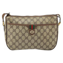 GUCCI GG Supreme Web Sherry Line Bag PVC Beige Gold 89 02 077 Auth ka2041-13