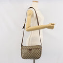 GUCCI GG Supreme Web Sherry Line Bag PVC Beige Gold 89 02 077 Auth ka2041-24