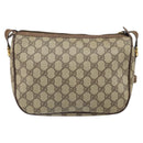 GUCCI GG Supreme Web Sherry Line Bag PVC Beige Gold 89 02 077 Auth ka2041-2
