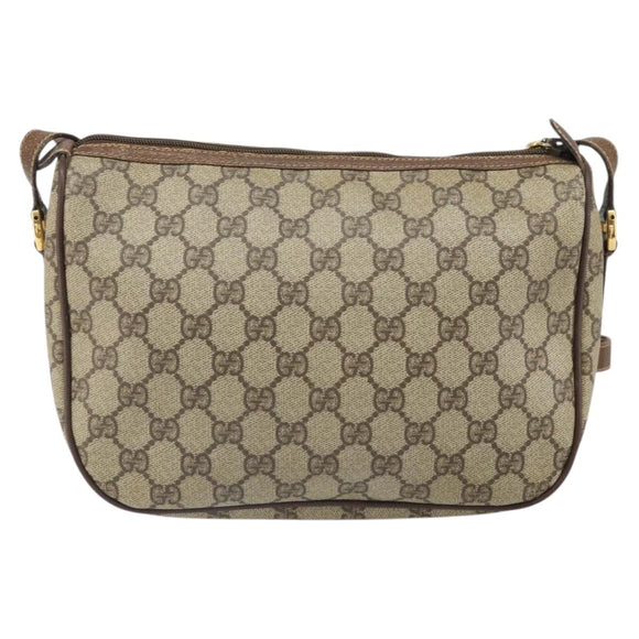 GUCCI GG Supreme Web Sherry Line Bag PVC Beige Gold 89 02 077 Auth ka2041