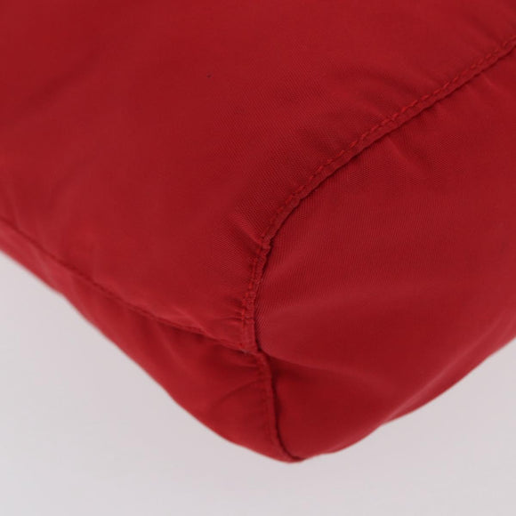 PRADA Drawstring Pouch Nylon Red Auth ka2042