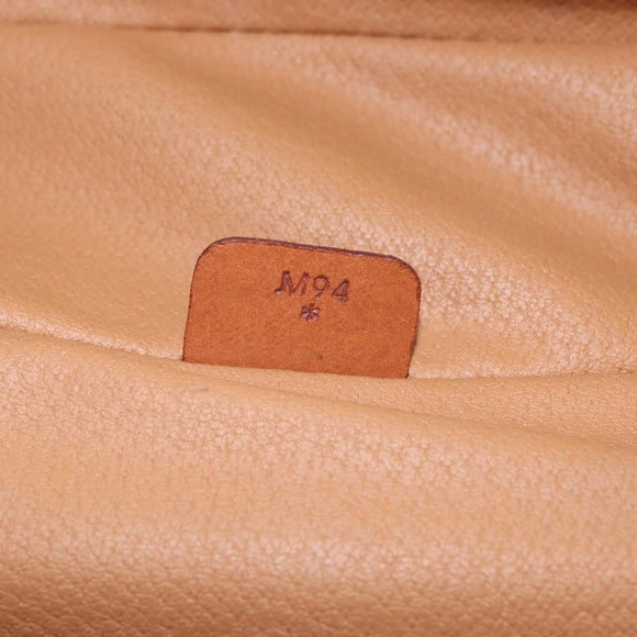 CELINE Macadam Canvas Hand Bag PVC Leather Brown Gold Auth ka2043