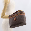 CELINE Macadam Canvas Hand Bag PVC Leather Brown Gold Auth ka2043-21