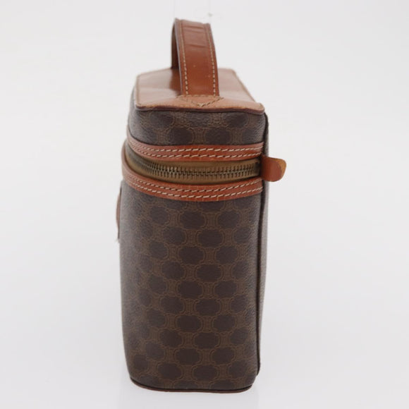 CELINE Macadam Canvas Hand Bag PVC Leather Brown Gold Auth ka2043