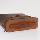 CELINE Macadam Canvas Hand Bag PVC Leather Brown Gold Auth ka2043-6