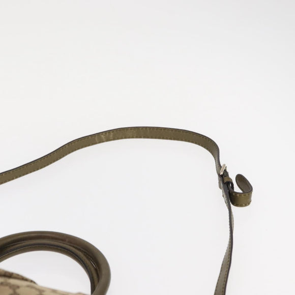 GUCCI GG Canvas Hand Bag 2way Beige Gold 247902 Auth ka205