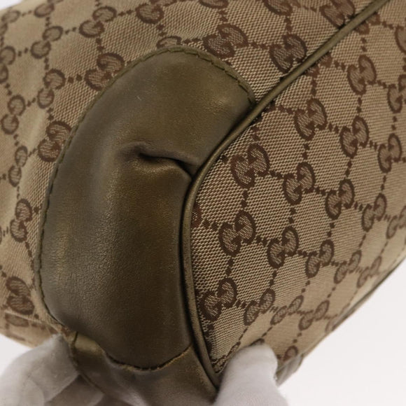 GUCCI GG Canvas Hand Bag 2way Beige Gold 247902 Auth ka205