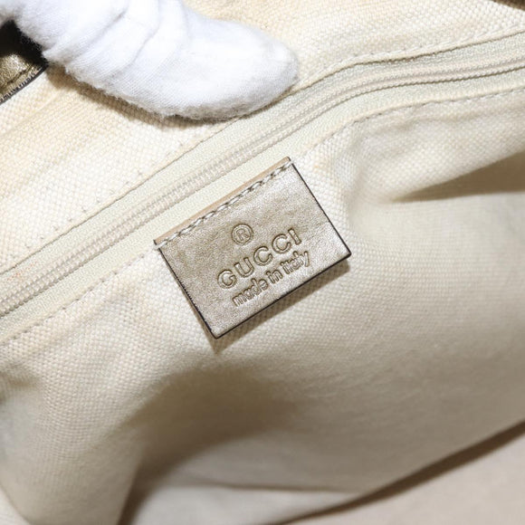 GUCCI GG Canvas Hand Bag 2way Beige Gold 247902 Auth ka205