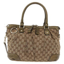 GUCCI GG Canvas Hand Bag 2way Beige Gold 247902 Auth ka205-13