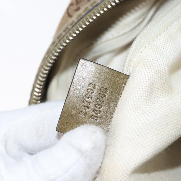 GUCCI GG Canvas Hand Bag 2way Beige Gold 247902 Auth ka205