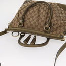 GUCCI GG Canvas Hand Bag 2way Beige Gold 247902 Auth ka205-6