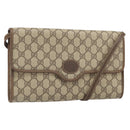 GUCCI GG Supreme Shoulder Bag PVC Beige Gold Auth ka2051-1