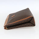 CELINE Macadam Canvas Clutch Bag PVC Leather Brown Gold Auth ka2052-3
