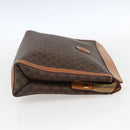 CELINE Macadam Canvas Clutch Bag PVC Leather Brown Gold Auth ka2052-4