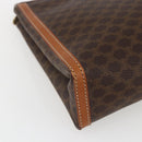 CELINE Macadam Canvas Clutch Bag PVC Leather Brown Gold Auth ka2052-14