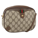 GUCCI GG Supreme Web Sherry Line Bag PVC Beige Gold 89 02 066 Auth ka2054-1