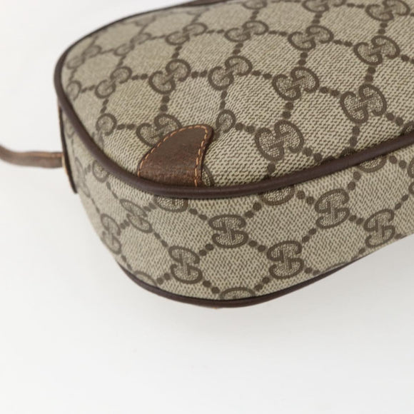 GUCCI GG Supreme Web Sherry Line Bag PVC Beige Gold 89 02 066 Auth ka2054