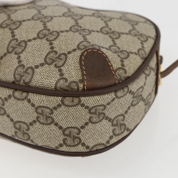 GUCCI GG Supreme Web Sherry Line Bag PVC Beige Gold 89 02 066 Auth ka2054