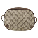 GUCCI GG Supreme Web Sherry Line Bag PVC Beige Gold 89 02 066 Auth ka2054-3