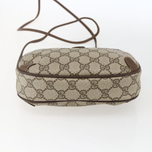 GUCCI GG Supreme Web Sherry Line Bag PVC Beige Gold 89 02 066 Auth ka2054