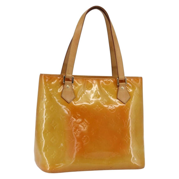 LOUIS VUITTON Monogram Vernis Houston Hand Bag Jaune M91121 LV Auth ka2056
