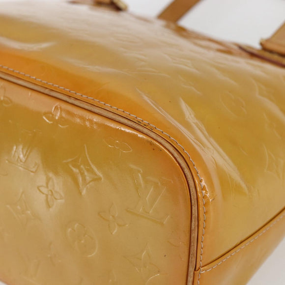 LOUIS VUITTON Monogram Vernis Houston Hand Bag Jaune M91121 LV Auth ka2056