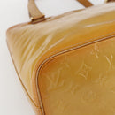 LOUIS VUITTON Monogram Vernis Houston Hand Bag Jaune M91121 LV Auth ka2056-14