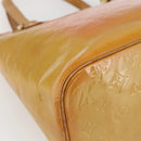 LOUIS VUITTON Monogram Vernis Houston Hand Bag Jaune M91121 LV Auth ka2056-16