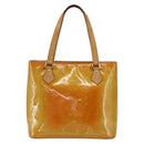 LOUIS VUITTON Monogram Vernis Houston Hand Bag Jaune M91121 LV Auth ka2056-13