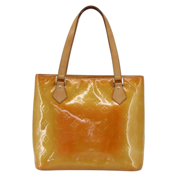 LOUIS VUITTON Monogram Vernis Houston Hand Bag Jaune M91121 LV Auth ka2056