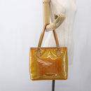 LOUIS VUITTON Monogram Vernis Houston Hand Bag Jaune M91121 LV Auth ka2056-23