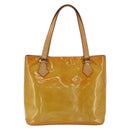 LOUIS VUITTON Monogram Vernis Houston Hand Bag Jaune M91121 LV Auth ka2056-2