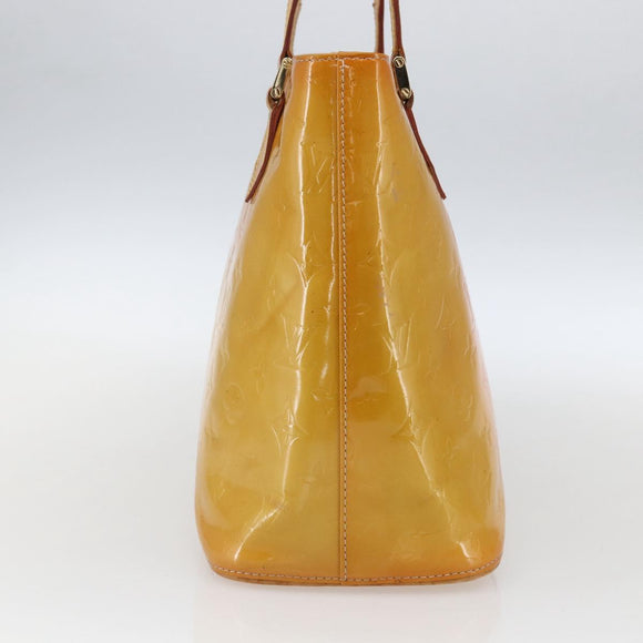 LOUIS VUITTON Monogram Vernis Houston Hand Bag Jaune M91121 LV Auth ka2056