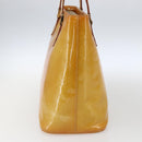 LOUIS VUITTON Monogram Vernis Houston Hand Bag Jaune M91121 LV Auth ka2056-4