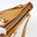 LOUIS VUITTON Monogram Vernis Houston Hand Bag Jaune M91121 LV Auth ka2056-6