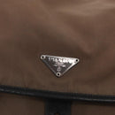 PRADA Shoulder Bag Nylon Brown Silver Auth ka2057-19