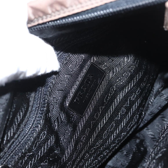 PRADA Shoulder Bag Nylon Brown Silver Auth ka2057