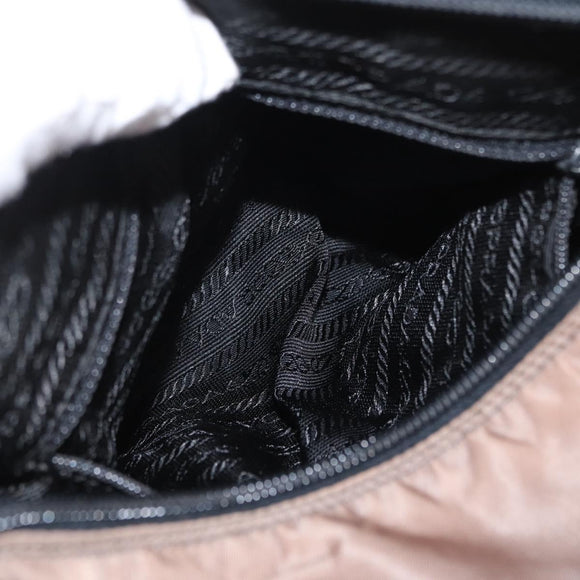 PRADA Shoulder Bag Nylon Brown Silver Auth ka2057