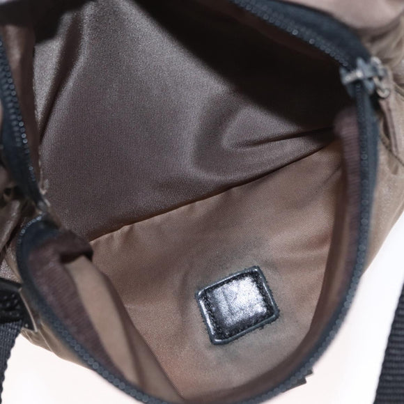 PRADA Shoulder Bag Nylon Brown Silver Auth ka2057