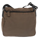 PRADA Shoulder Bag Nylon Brown Silver Auth ka2057-2
