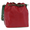LOUIS VUITTON Epi Petit Noe Shoulder Bag Bicolor Green Red LV Auth ka2062-1