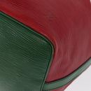 LOUIS VUITTON Epi Petit Noe Shoulder Bag Bicolor Green Red LV Auth ka2062-14